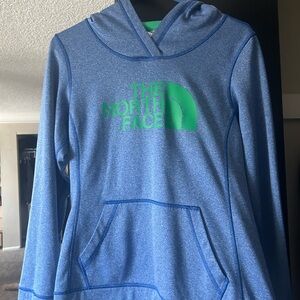 The North Face Heather Blue and Green Hoodie